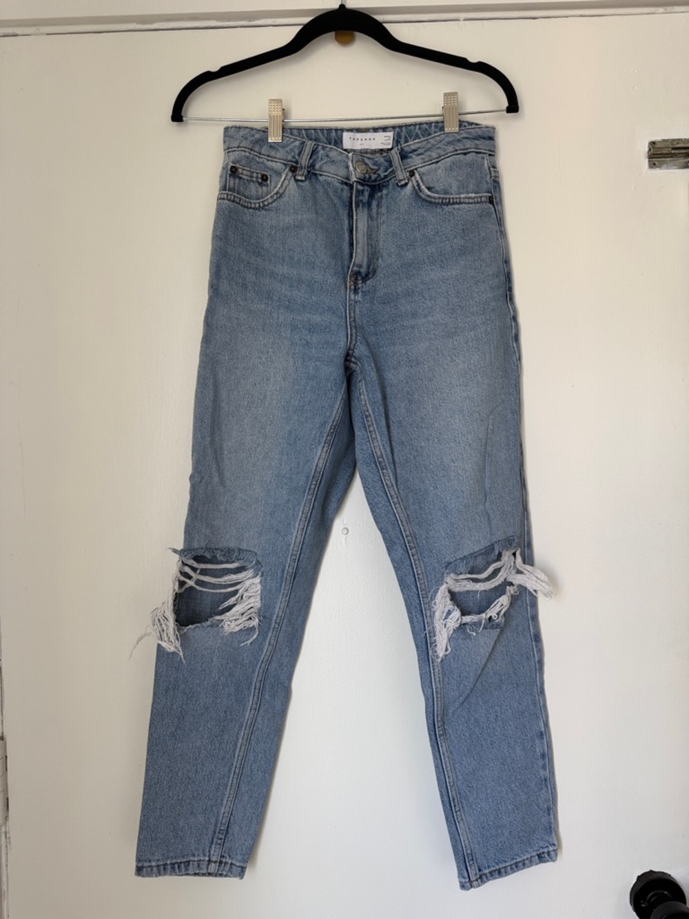 Topshop Light Blue Distressed Boyfriend Jeans